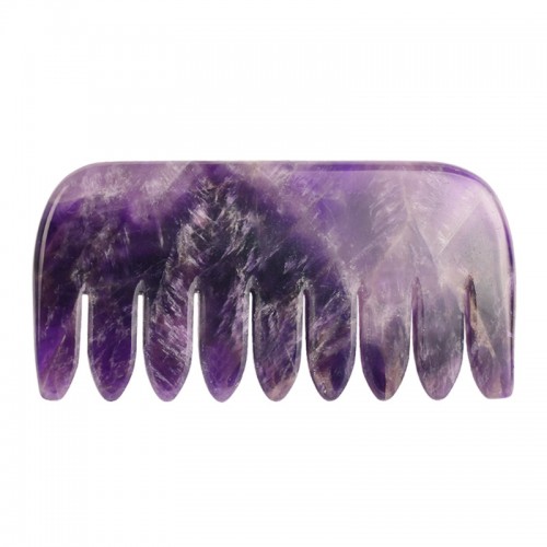 Natural Stone Amethyst Comb