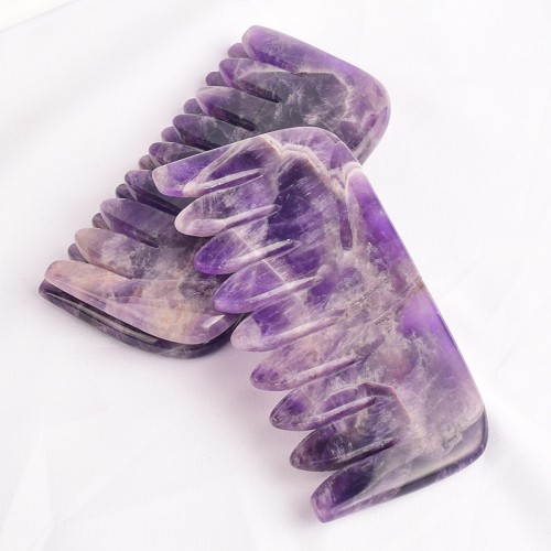 Natural Stone Amethyst Comb